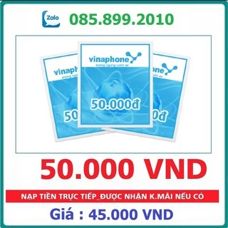 Thẻ Cào Vinaphone Mệnh Giá 50K ( Nạp Nhanh Chiết Khấu Cao )