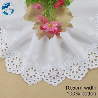 10.5cm rộng cotton thêu ren cạnh ren vải guipure diy trims mini váy ren ruy băng may mặc Phụ kiện 4333