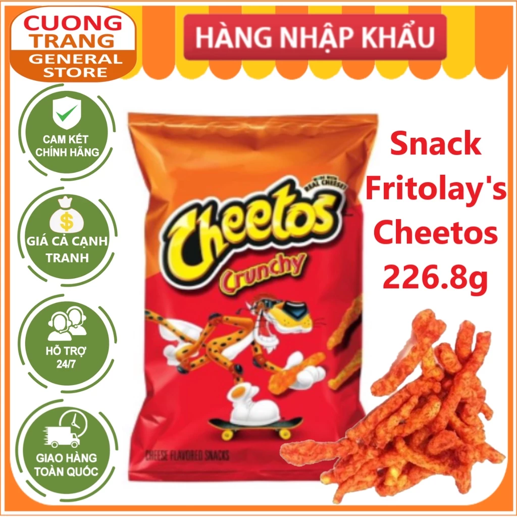 Snack Cheetos Crunchy 226.8g nhập khẩu Mỹ