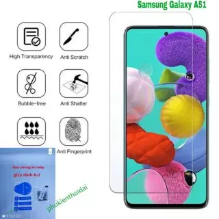 Cường lực Samsung A51 / A71 / M51 trong suốt loại tốt 9H / 2.5D không full màn ( tặng keo mép )