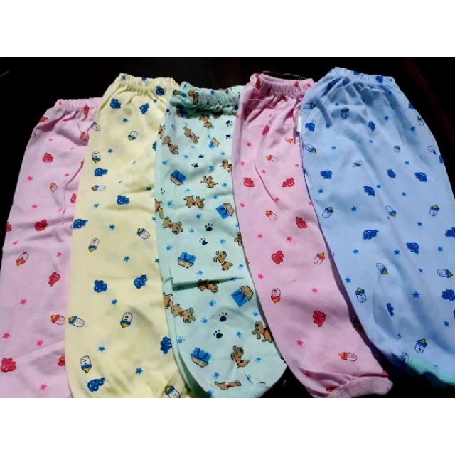 Quần dài bình ti cotton đủ màu in hình dễ thương cho bé (set 10 chiếc)