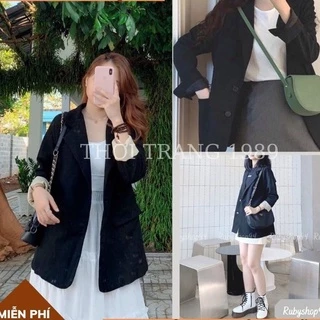 Áo blazer nữ khoác dài tay ĐEN SX03, Áo vét nữ sang xịn. METSHOP