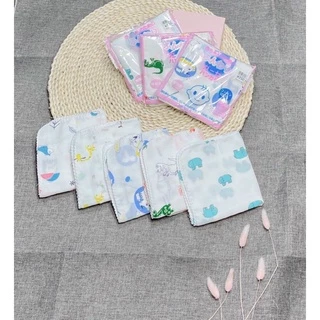Set 10 khăn xô sữa 2 lớp xuất Nhật 💖FREESHIP💖 loại hoa văn