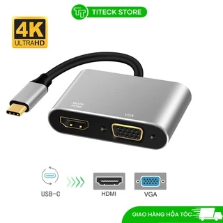 Cáp chuyển USB Type C to HDMI và VGA UtraHD 4K