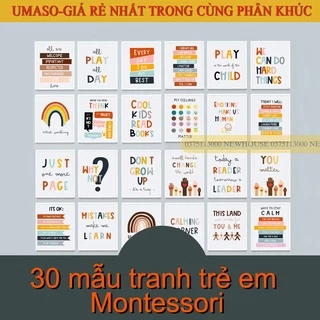 Bộ tranh Montessori cho bé trang trí treo tường canvas KIDMON