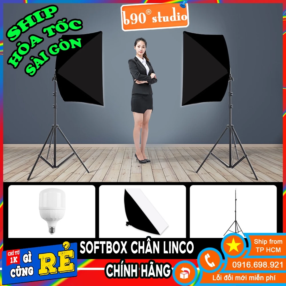 Softbox chân 2M Linco Zenith 8806 hỗ trợ ánh sáng cho studio chụp ảnh, lookbook (Không bóng đèn)