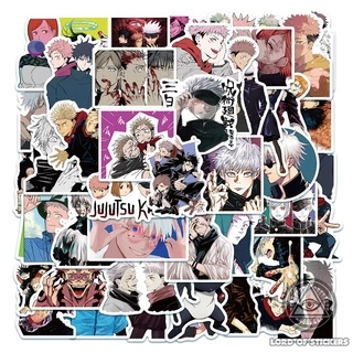 Set 50 Nhãn Dán Jujutsu Kaisen Anime Manga Sticker Truyện Tranh Chú Thuật Hồi Chiến Trang Trí Mũ Bảo Hiểm, Điện Thoại