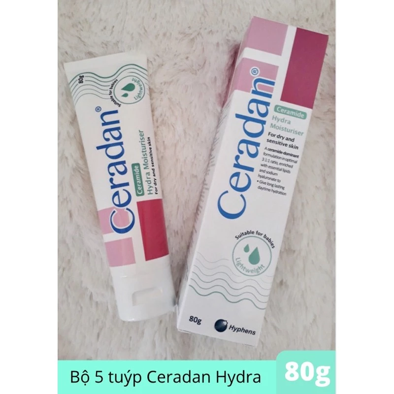 Bộ 5 tuýp Kem dưỡng ẩm 80g Ceradan Hydra