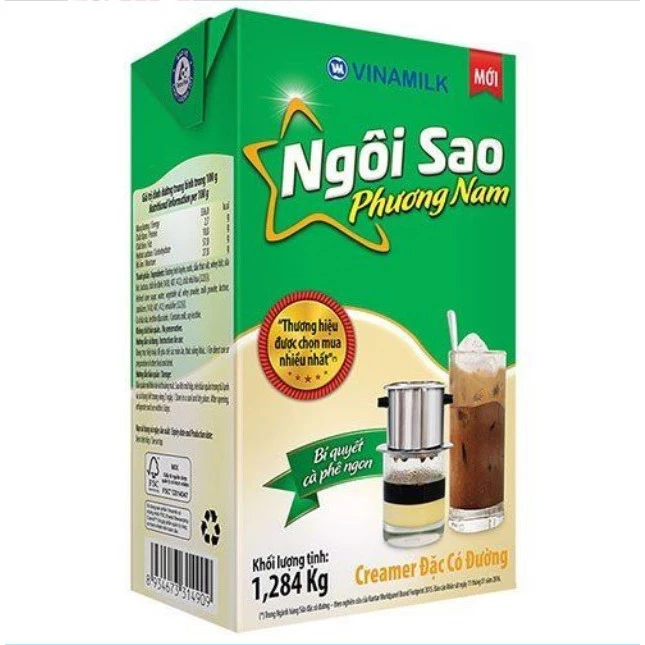 Sữa Đặc Có Đường Ngôi Sao Phương Nam Xanh Lá Hộp 1.284G