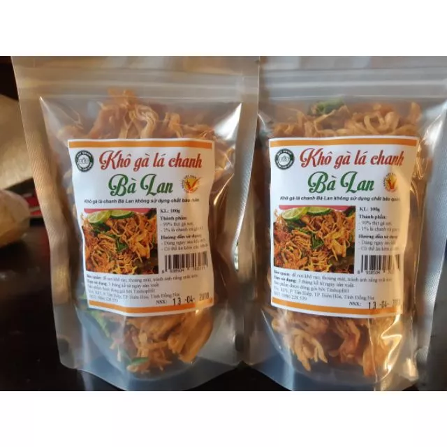 100g Khô Gà Lá Chanh Bà Lan siêu ngon loại 1 đẳng cấp- sạch sẽ - đảm bảo ATVSTP