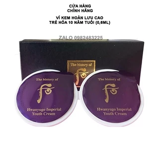 [Hiếm] 1 Vỉ Sample Kem Dưỡng Hoàn Lưu Cao Whoo Hwanyu Go Imperial Youth Cream Trẻ Hóa 10 Năm Tuổi 0.6ml