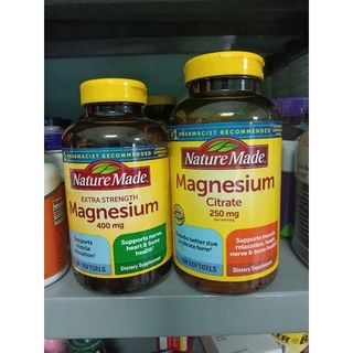 Viên uống bổ sung Magie Nature Made Magnesium 250mg- 400mg 180v