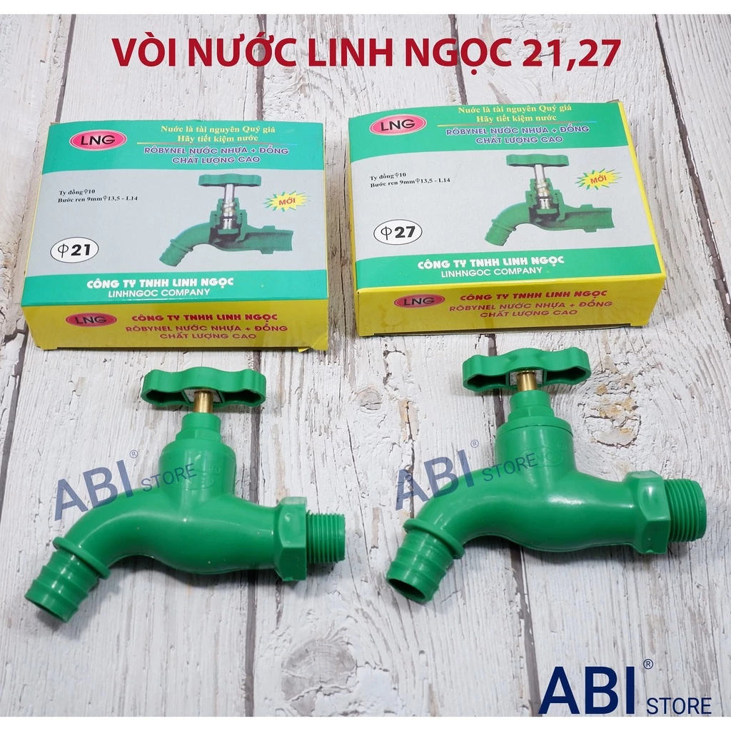 VÒI NƯỚC NHỰA LINH NGỌC 21, 27, vòi nước nhà tắm, vòi vườn giá rẻ