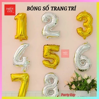 BONG BÓNG SỐ TRANG TRÍ 0 - 9 (size 36 cm, VÀNG, BẠC) -PHỤ KIỆN TRANG TRÍ SINH NHẬT