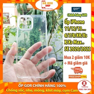 Ốp Dẻo Gor Cho Ip 11/ 11 Pro/ 11 ProMax/ 12/12 Pro/ 12 ProMax/ 13/13 Pro/13 ProMax... Có Cụm Bảo Vệ Camera, Trong Suốt