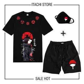 SALE 50% - ÁO thun BST Combo Áo thun Sasuke NAruto Itacho + quấn Short + KT Uchiha HOT đẹp cực ngầu