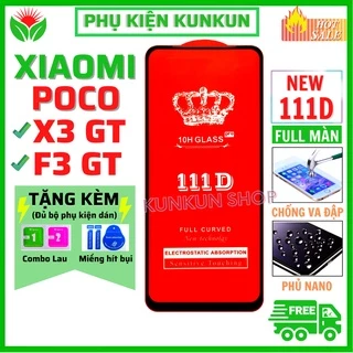 Kính Cường Lực Xiaomi Poco X3 GT/ Poco F3 GT - Siêu chất lượng - Full màn hình 111D - Độ cứng 10H -Độ trong suốt cực cao