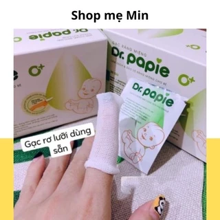 ￼Gạc rơ lưỡi/ rơ răng miệng vệ sinh cho bé hiệu Dr.Papie (Hộp 30 gói)