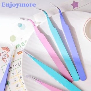 Enjoymore Nhíp Gắp Sticker Màu Macaron Gắp Lông Mi Linh Kiện Lông Yến Đá Nail Pastel Tweezer Gấp