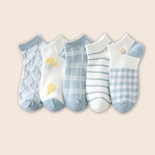 Vớ Nữ Cổ Thấp Chất Liệu Cotton Mẫu Ngẫu Nhiên giayBOM V106