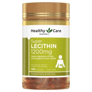 Healthy Care Super Lecithin 1200mg 100v Mầm Đậu Nành  - Đào Thải Độc Tố Gan, Tăng Cường Chức Năng Gan