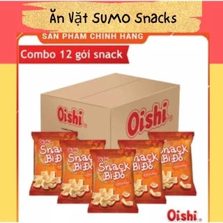 Combo 12 gói bim bim Oishi Snack Bí Đỏ Vị Bò Nướng (75g/gói)