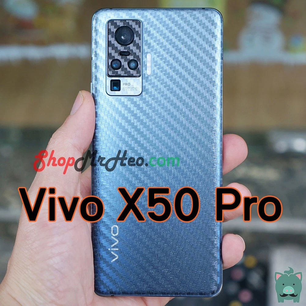 Skin Dán Mặt Sau Lưng Vân 3D Vivo X70 Pro Plus - X70 Pro - X60 Pro - X50 Pro (Carbon, Hình Hộp, Nhám, Vân Da)