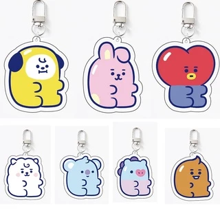 Móc Khóa Hai Mặt Họa Tiết BT21 KPOP 2021 Xinh Xắn