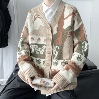 Áo Khoác Cardigan Vintage Nhẹ Nhàng Unisex