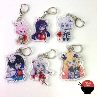 ( Mica trong acrylic ) Móc khóa HONKAI IMPACT 3 ver HÁN PHỤC M2 game chibi anime