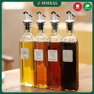 [Kèm Kệ] Chai Thuỷ Tinh Kèm Vòi Rót Dầu 500ml, Chai Đựng Dầu Ăn, Bình Đựng Dầu Ăn, Nước Mắm, Xì Dầu, Nước Mắm