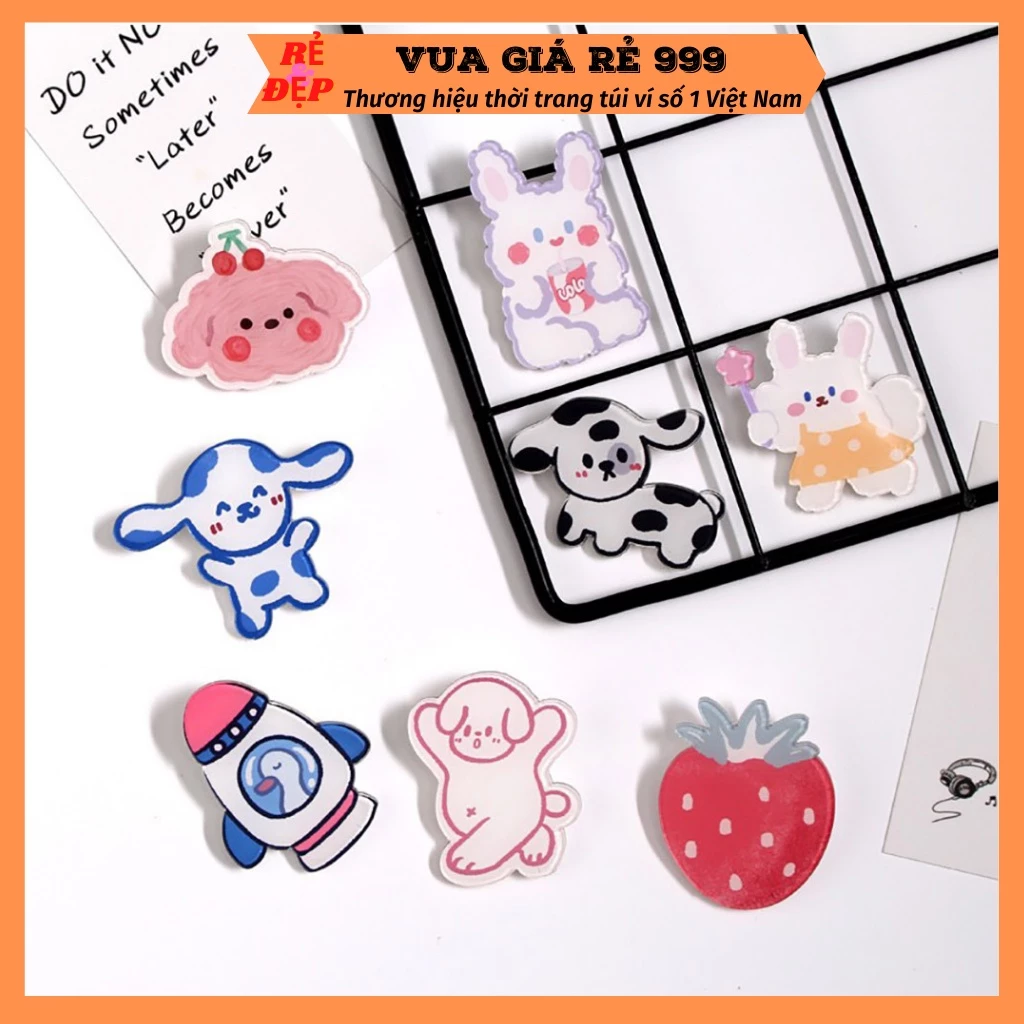 COMBO 10 Sticker phụ kiện gim cài trang trí balo túi ví xinh xắn dễ thương VUAGIARE999 ST200