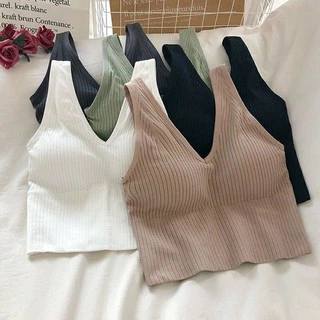 áo bra tăm cổ chữ V, áo dáng dàng croptop