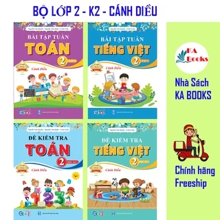 [Mã BMLT35 giảm đến 35K] Sách - Combo Bài Tập Tuần, Đề Kiểm Tra Toán - Tiếng Việt Lớp 2 - Học Kì 2 - Cánh Diều (4 cuốn)