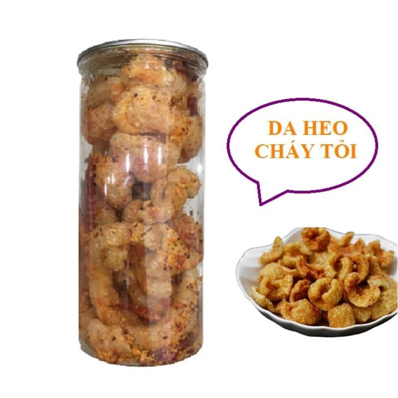 Da heo cháy tỏi chiên giòn ngon loại 1 gói 50g - Happy Food đồ ăn vặt ngon