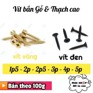 [Bán lẻ theo 100g] Vít bắn (bắt) gỗ, thạch cao, nhựa