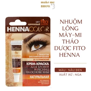 Nhuộm lông mày ,lông mi thảo dược FITO HENNA Nga - dạng tuýp - màu Nâu đen