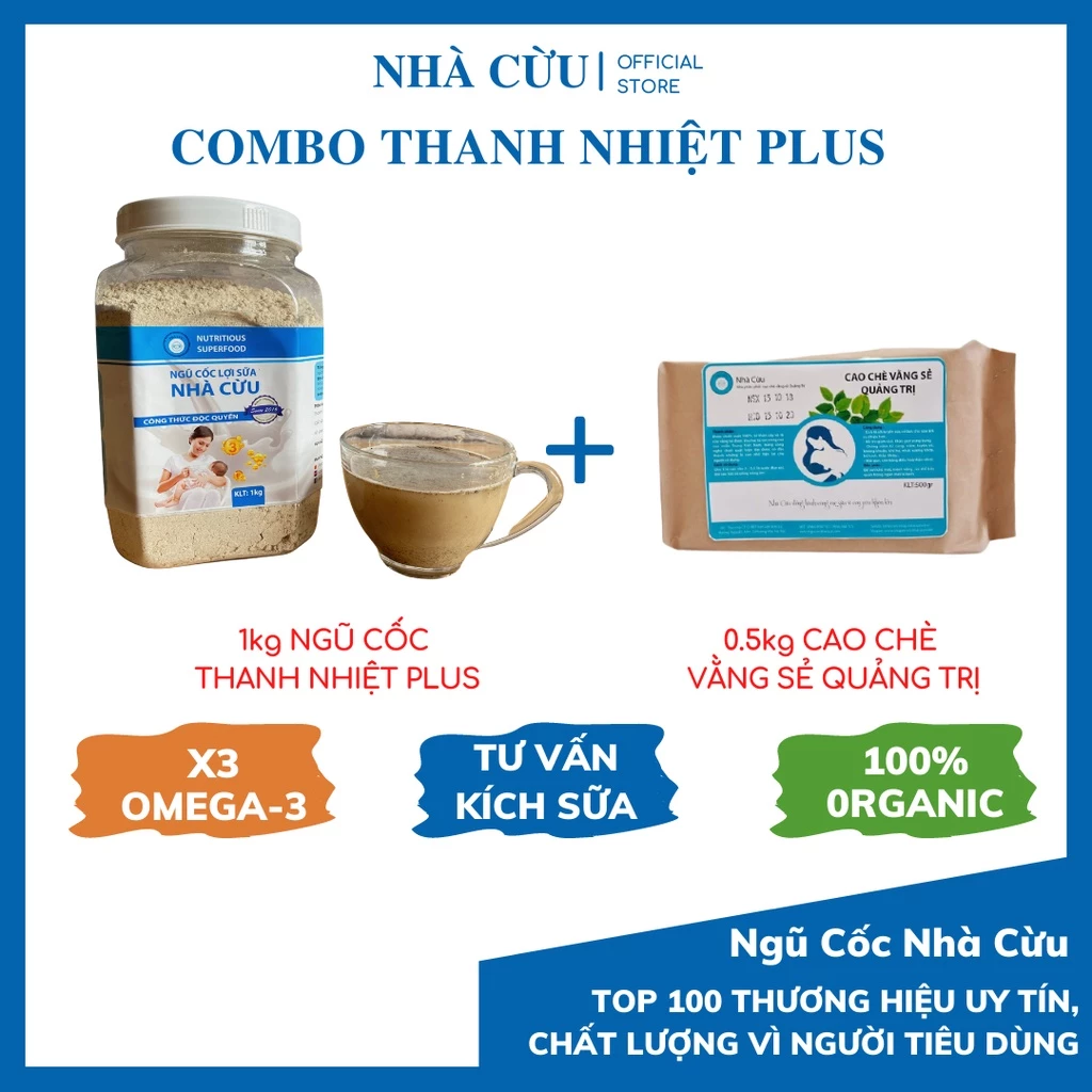 Combo ngũ cốc lợi sữa, cao chè vằng tăng sữa Nhà Cừu dành cho mẹ sau sinh