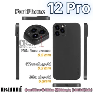 ỐP LƯNG IPHONE 12 PRO MEMUMI MỎNG LỤA CHÍNH HÃNG