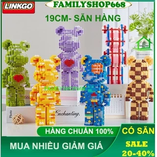 Đồ chơi xếp hình Gấu Bearbrick 19cm lắp ráp mô hình Hàng Đẹp bear brick (CÓ SẴN)