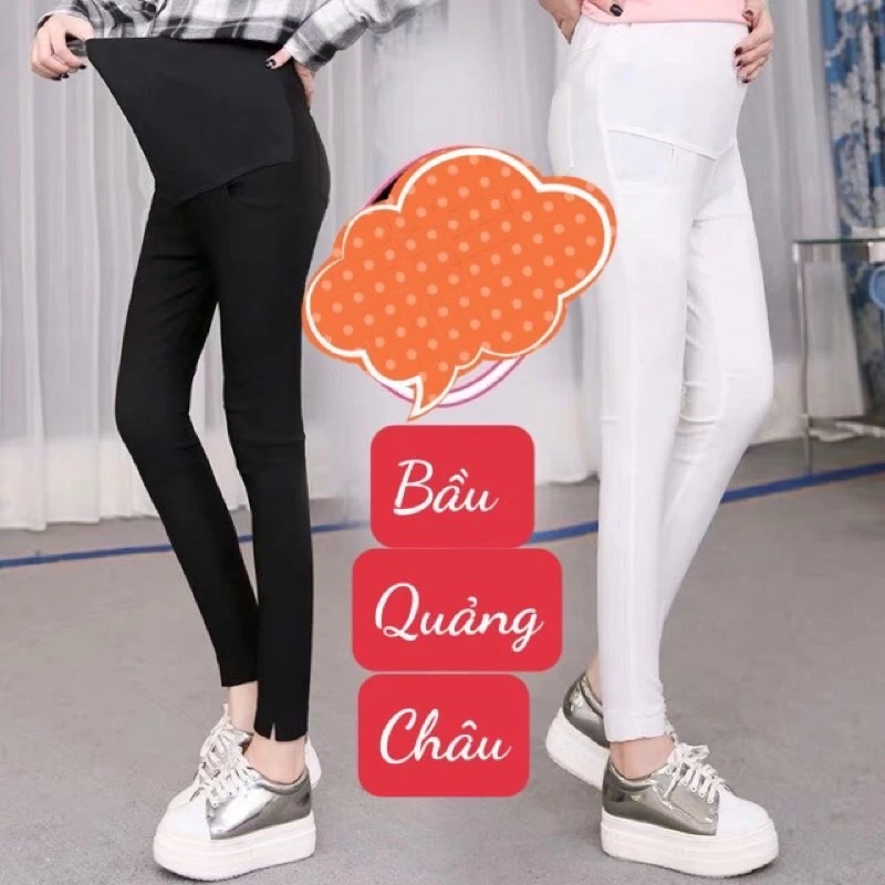 Quần legging bầu💋hàng quảng châu( sẵn hàng màu đen đủ size)