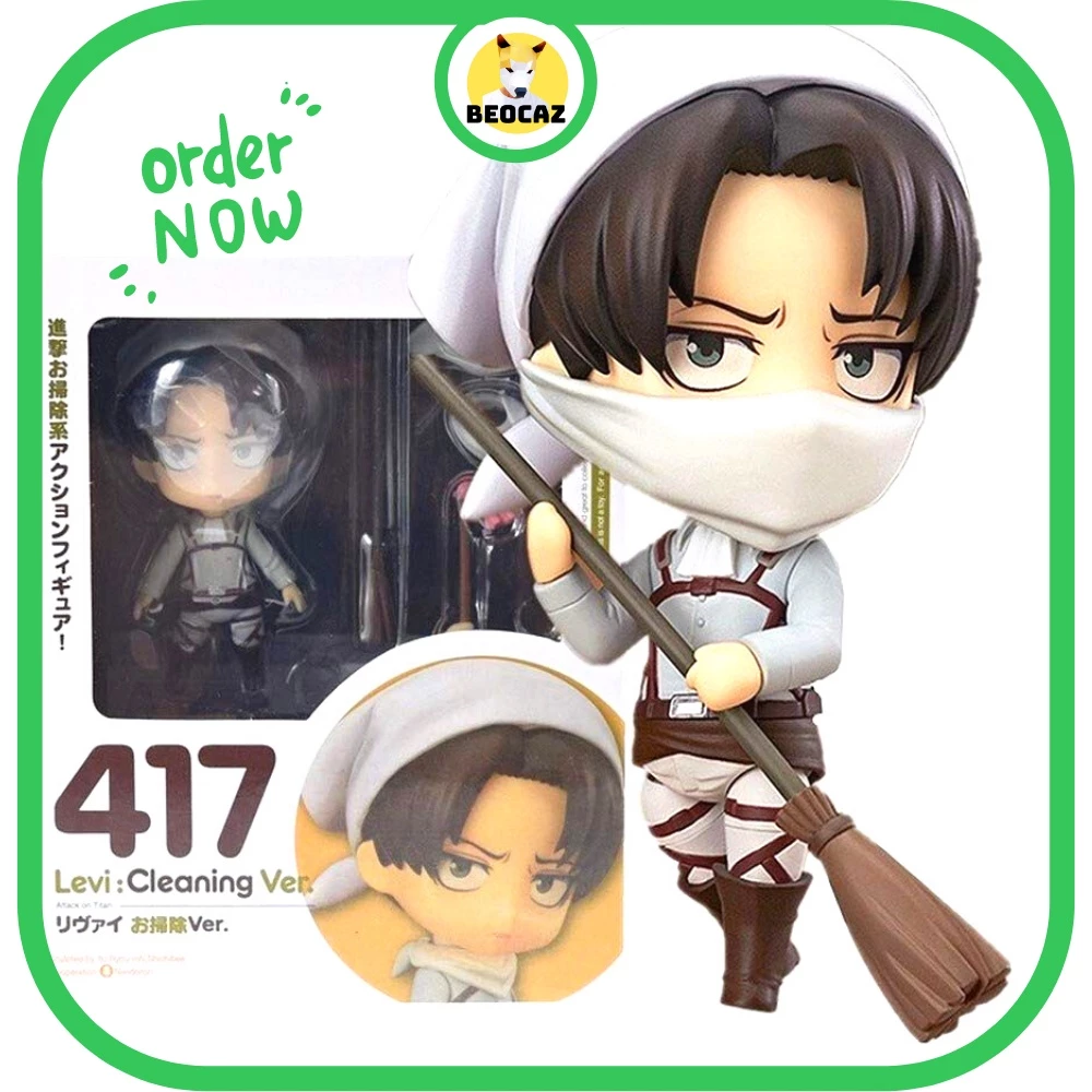 Mô hình chibi Levi Ackerman dễ thương cute kèm phụ kiện bền màu an toàn hàng Unoff Attack On Titan đồ chơi Beocaz