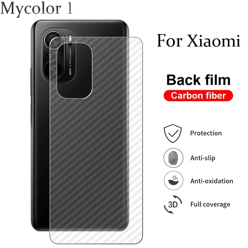 Miếng dán sợi carbon bảo vệ mặt sau chống xước cho Xiaomi Mi 12T 12 11 Ultra 10T Note 10 Lite Poco F3 X3 X4 F4 GT NFC M3 F2 Pro 5G 4G 2022