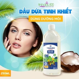 Tinh dầu dừa Vietcoco nguyên chất dưỡng da, tóc, massage mặt, body, tẩy trang, dưỡng môi 250ml Tinh Dầu 100 Shop