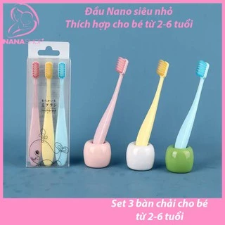 Set 3 bàn chải đầu nano cho bé từ 2-6 tuổi