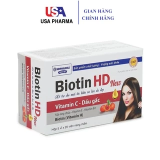 Biotin HD New, Vitamin C, B, dầu gấc, sữa óng chúa giúp đẹp sáng da, giảm rụng tóc - 100 viên [Biotin HD New Đỏ]