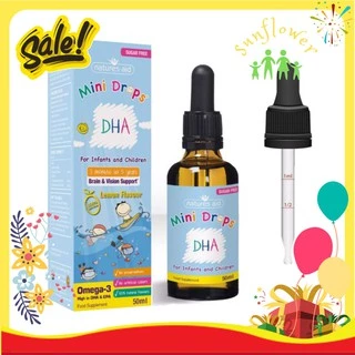 Natures Aid DHA Mini Drops 50ml Giúp Bé Thông Minh Nhanh Nhẹn của Anh Quốc