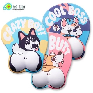 Miếng Lót Chuột Máy Tính Laptop Có Đệm Kê Silicone Mouse Pad Anime Corgi Bàn Di Chống Mỏi Cổ Tay Dễ Thương Cute Cỡ Lớn