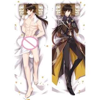 Vỏ Gối Ôm 2 Mặt 60x180cm Genshin Zhongli Cosplay Dakimakura