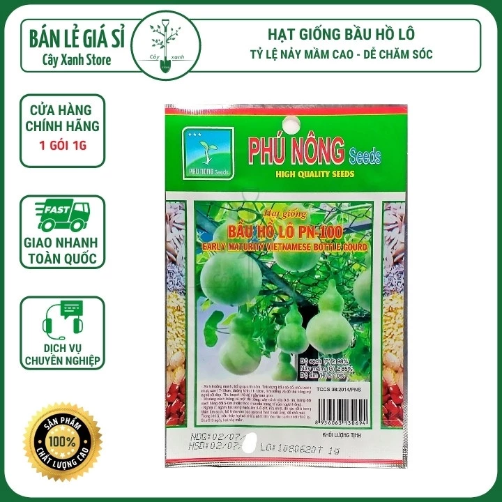 Hạt Giống Bầu Hồ Lô - Phú Nông Seeds - Key: Đất sạch, Phân Bón, Hữu Cơ, Xơ Dừa